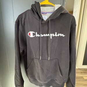 Champion Men's Black Hoodie with Logo